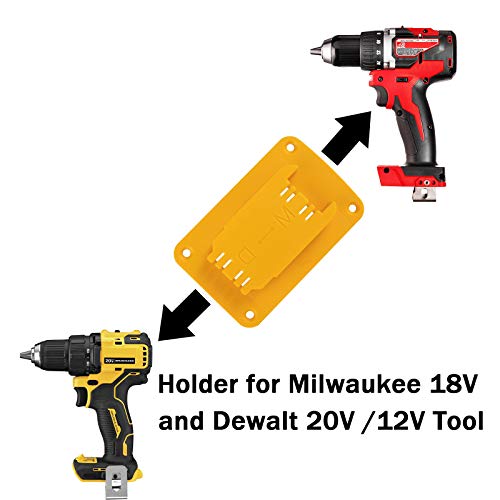 5 Packs Tool Mount for Dewalt 20V,12V Drill,Also Fit for Milwaukee M18 Tool Holder,Hanger (Lot of 5,Yellow)