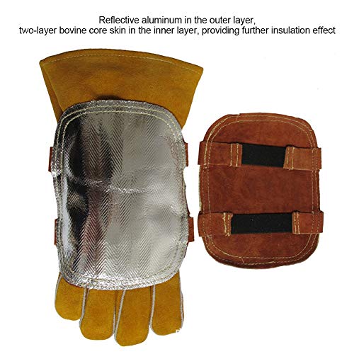 Sonew Split Cowhide Leather Heat Shield, Welding Gloves, Aluminized Back Welding Hand Pad