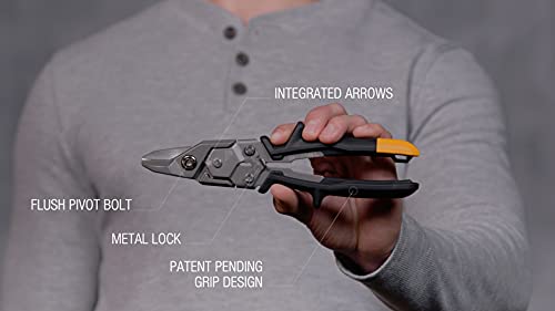 ToughBuilt - Bulldog Cut Aviation Snips - One Handed Lock Operation - (TB-H4-60-B)