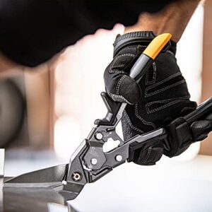 ToughBuilt - Straight Offset Long Cut Aviation Snips - One Handed Lock Operation - (TB-H4-60-SOL)