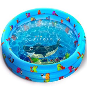 small pool for kids, small kiddie pool, baby pool for kids 1-3 years, mini pool for toddlers & infants, 32inch, small inflatable swimming kiddie pools for outside and inside, durable material blue