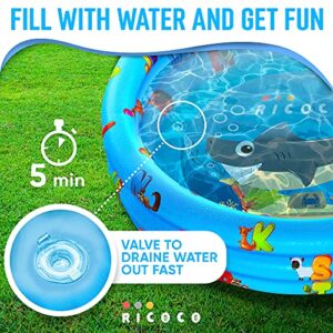 Small Pool for Kids, Small Kiddie Pool, Baby Pool for Kids 1-3 Years, Mini Pool for Toddlers & Infants, 32Inch, Small Inflatable Swimming Kiddie Pools for Outside and Inside, Durable Material Blue