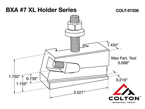 Colton Industrial Tools BXA #7 Quick Change Parting Blade Holder ZiN Coated