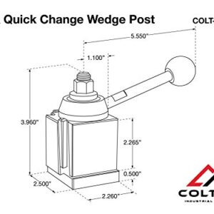 Colton Industrial Tools 3 Pc AXA Machinist Core Quick Change Wedge Tool Post Set