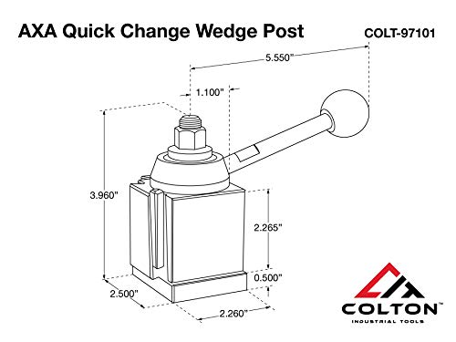 Colton Industrial Tools 3 Pc AXA Machinist Core Quick Change Wedge Tool Post Set