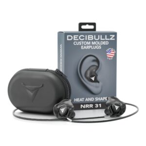 decibullz custom molded earplugs pro pack (black) bundle