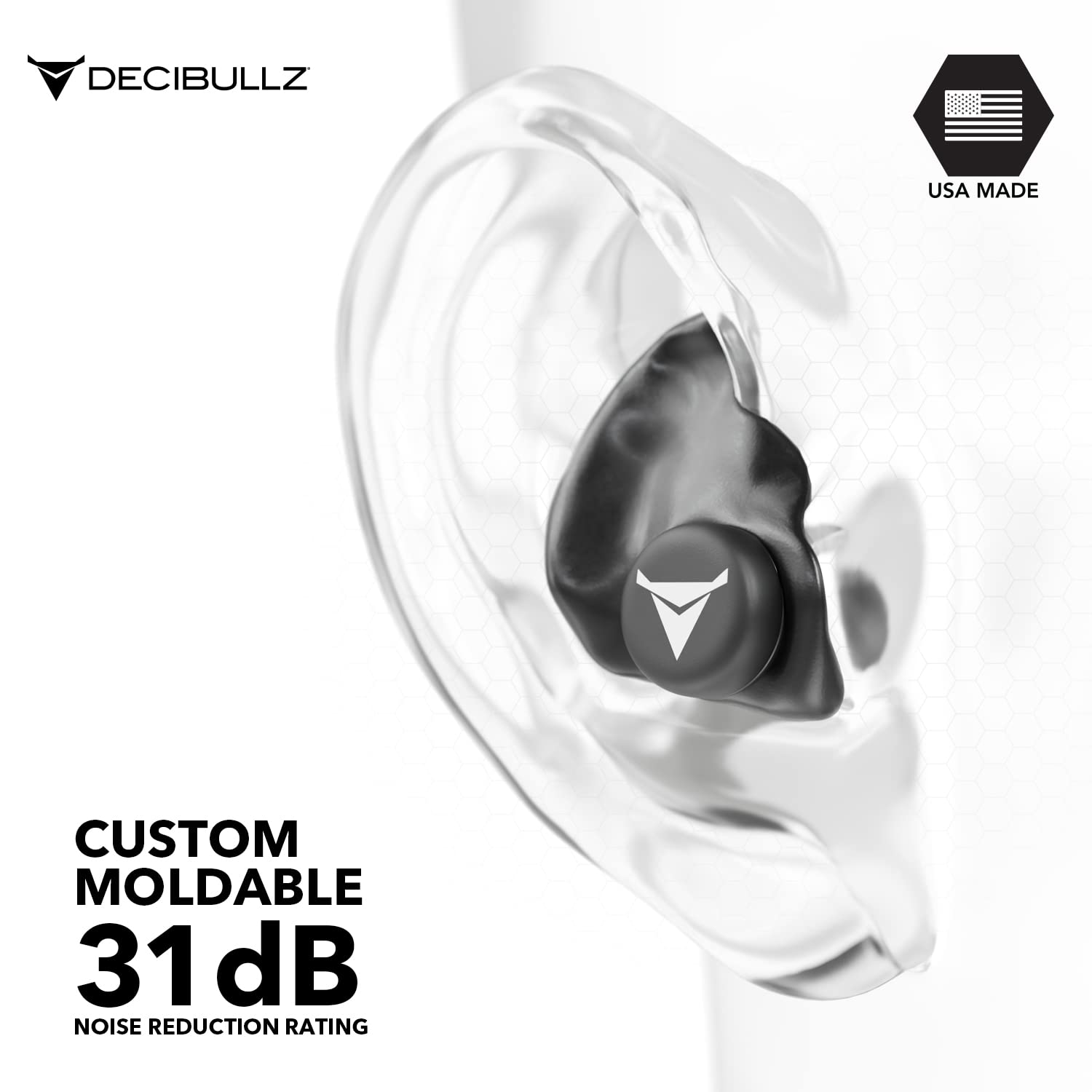 Decibullz Custom Molded Earplugs Pro Pack (Black) Bundle