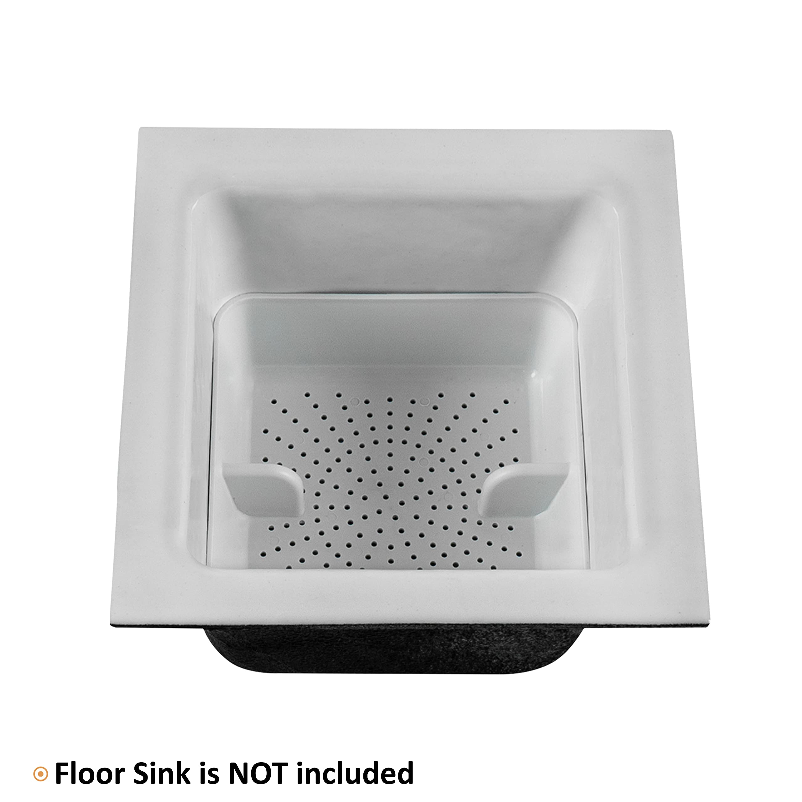 GSW ABS Plastic Floor Sink Drain Strainer Drop-in Basket 8-1/2”W x 8-1/2”L x 2-1/4”H - Perfect for Restaurant, Bar, Buffet (2" H ABS)