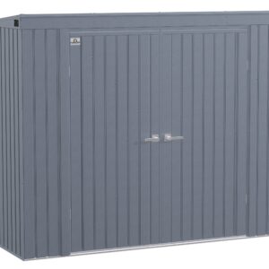 Arrow Shed Elite 8' x 4' Outdoor Lockable Steel Storage Shed Building with Pent Roof, Anthracite