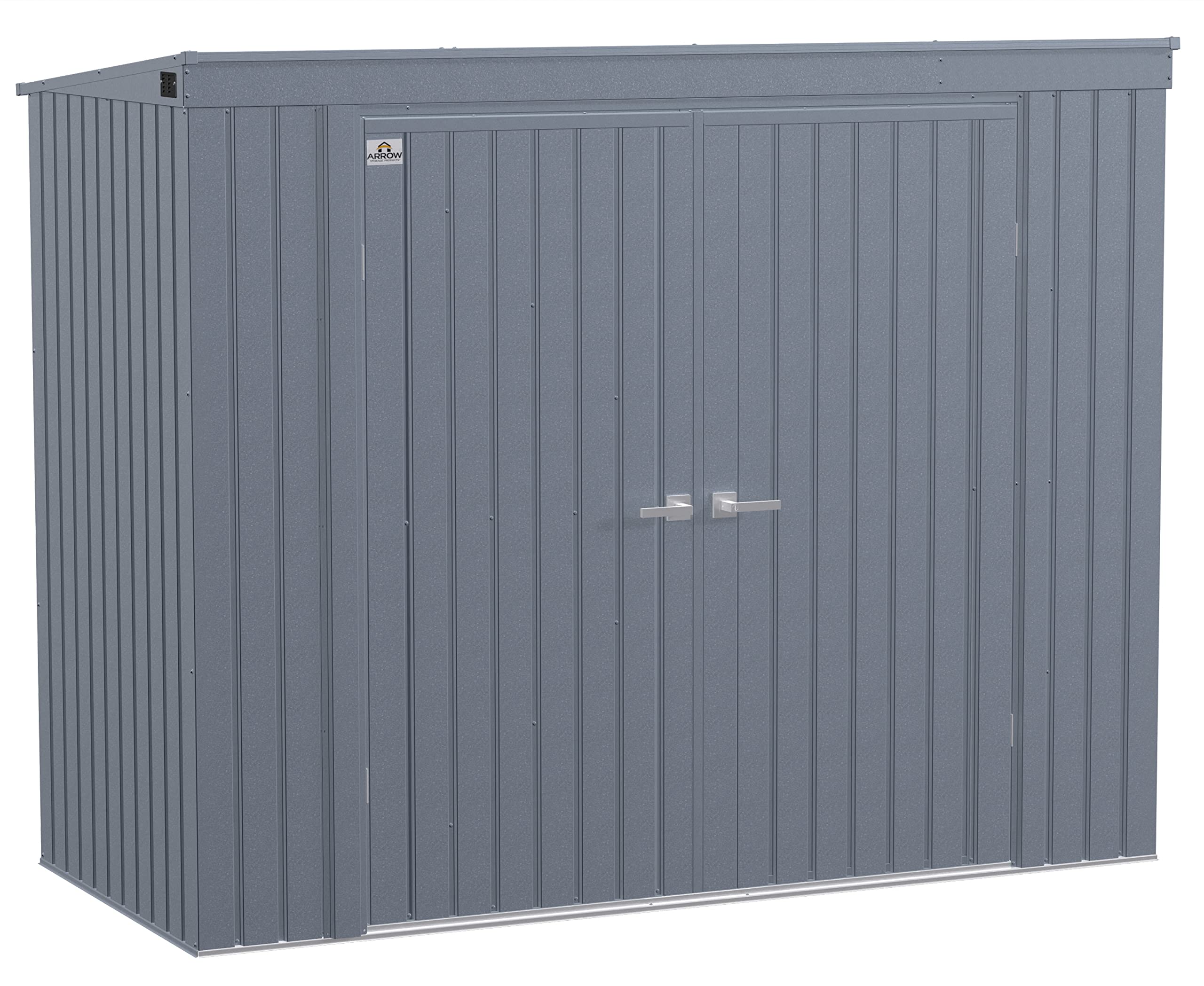 Arrow Shed Elite 8' x 4' Outdoor Lockable Steel Storage Shed Building with Pent Roof, Anthracite