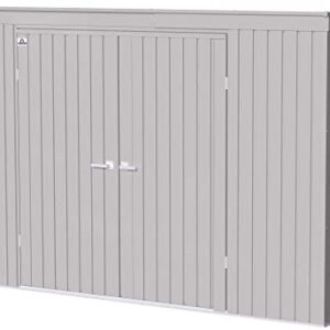 Arrow Shed Elite 10' x 4' Outdoor Lockable Steel Storage Shed Building with Pent Roof, Cool Grey