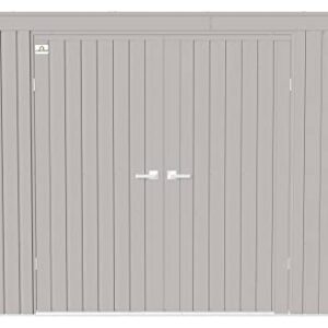 Arrow Shed Elite 10' x 4' Outdoor Lockable Steel Storage Shed Building with Pent Roof, Cool Grey