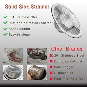 4pcs Heavy Duty Stainless Steel Slop Basket Filter Trap, 2.75" Top / 1" Mesh Metal Sink Strainer,Perfect for Kitchen Sink/Bathroom Bathtub Wash Basin Floor Drain Balcony Drain Hole,Utility