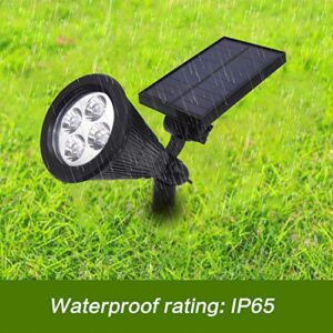 hyperpower Elite 2x4 LED Solar Landscape Spot Lights Outdoor Adjustable Solar Panel 180°Swivel Light Head 90° New Technique Monocrystalline Silicon 3w Solar Panel (136x80MM) 2xPACK