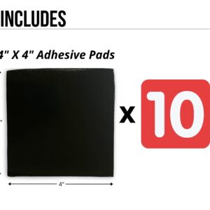 Adhesive Sticky Pads For Road Reflectors | Pack of 10 | 4 by 4 inch Butyl Pads | Sticks to Street, Pavement and Asphalt | Industrial Grade Glue for Reflector Markers (Reflectors Sold Separately)