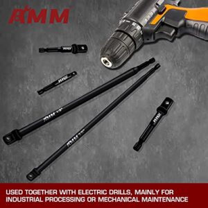 AMM 9-Piece Impact Grade Socket Adapter Set，1/4", 3/8", and 1/2" Drive | 3", 6", and 12" Socket Driver Adaptor，Adapt Your Power Drill To High Torque Impact Wrench