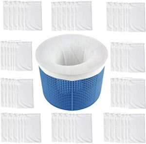50 packs of pool skimmer socks reusable effective pool filter basket socks to save pumps, filters, baskets and skimmers- the ideal sock/net/saver to protect your inground or above ground pool (50pcs)