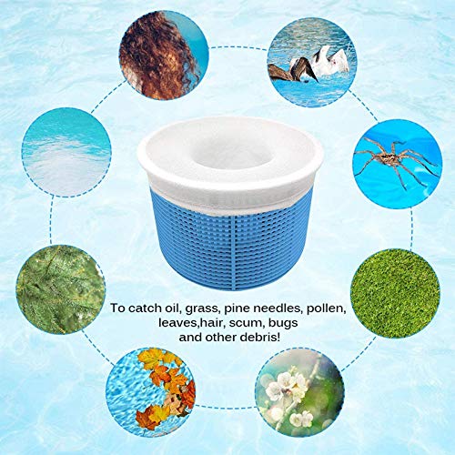 50 Packs of Pool Skimmer Socks Reusable Effective Pool Filter Basket Socks to Save Pumps, Filters, Baskets and Skimmers- The Ideal Sock/Net/Saver to Protect Your Inground or Above Ground Pool (50PCS)