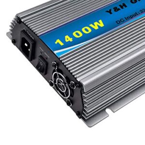 Y&H 1400W Grid Tie Inverter Stackable MPPT Pure Sine Wave DC30-45V Solar Input AC110/120V Power Output fit for 24V 36V PV Panel【Voc34-46V】