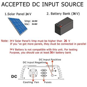 Y&H 1400W Grid Tie Inverter Stackable MPPT Pure Sine Wave DC30-45V Solar Input AC110/120V Power Output fit for 24V 36V PV Panel【Voc34-46V】