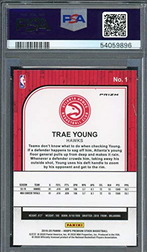 Trae Young 2019 Panini Hoops Premium Stock Pulsar Basketball Card #1 Graded PSA 10 GEM MINT