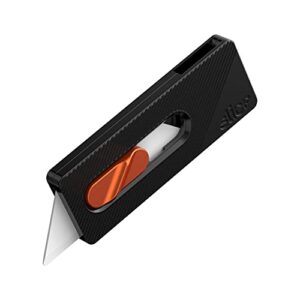 slice 10496 edc pocket knife, ceramic blade, finger friendly, lasts 11x longer than metal, aluminum handle, textured grip, lanyard, commercial grade