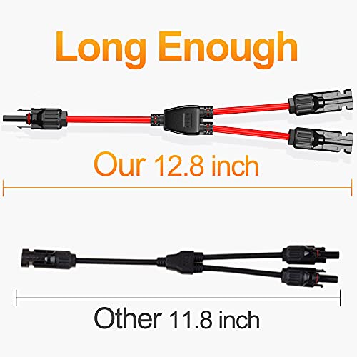 SOLPERK Solar Connectors 30A Y Branch 1 to 2 Parallel Adapter Cable Solar Cable Connectors Solar Panel Connectors Wire Plug Tool Kit for Solar Panel (M/FF, F/MM)