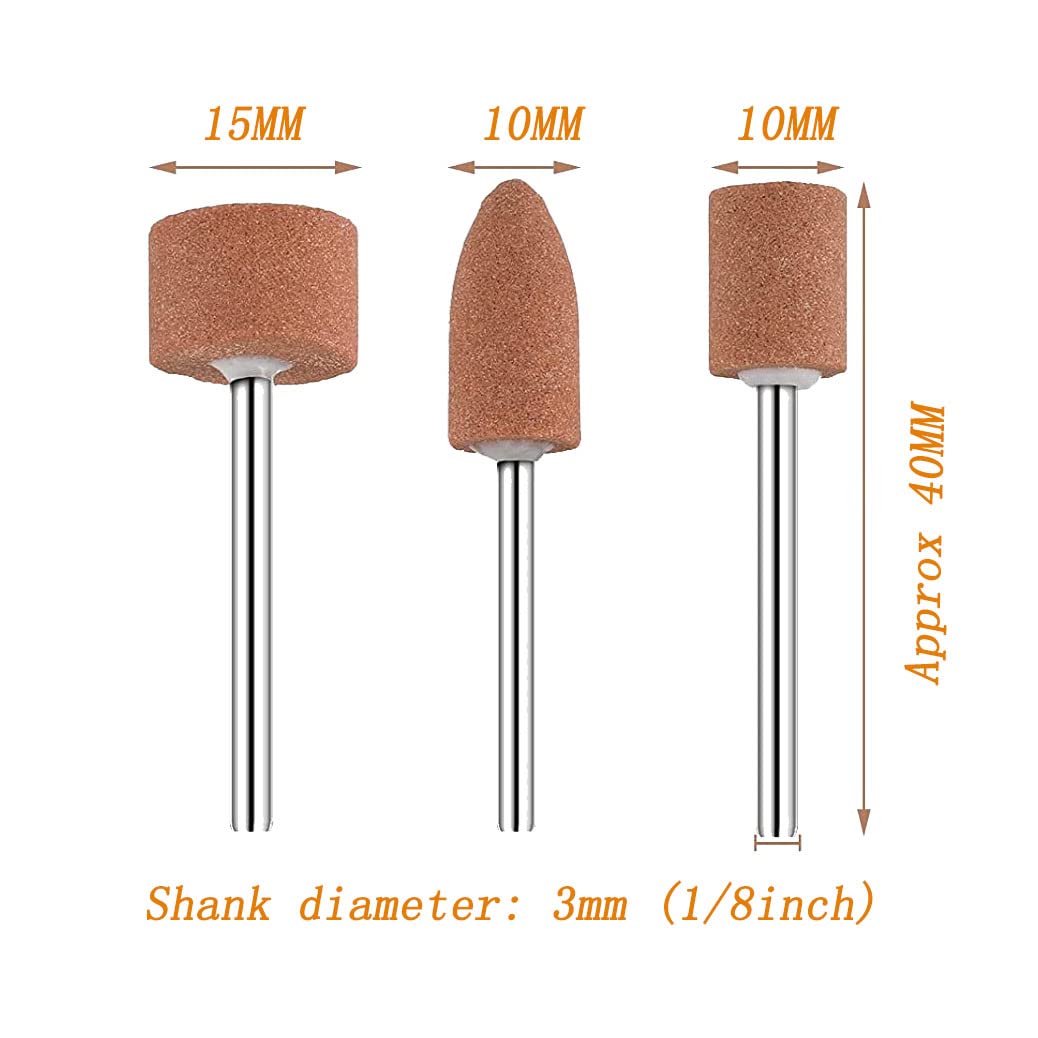 Luo ke 18 Pcs Rotary Grinding Stones, 1/8'' Various Shapes Abrasive Stone Mounted Grinding Bits Metal Polishing Tools for Dremel Rotary Tool