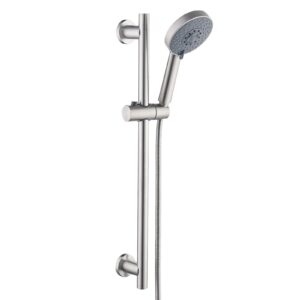 KES Shower Slide Bar Handheld Shower Head with Hose, 5-Function Hand Shower with Wall Mount Slide Bar Set Brushed Finish, F204-BS+KP501B-BN