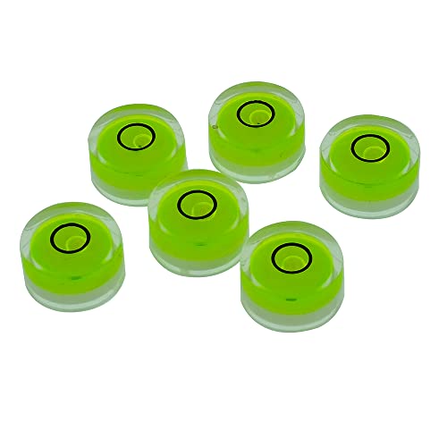 Circular Bubble Spirit Level BY GFNT for Tripod, Phonograph, Turntable Etc 6PCS (18x9mm green)