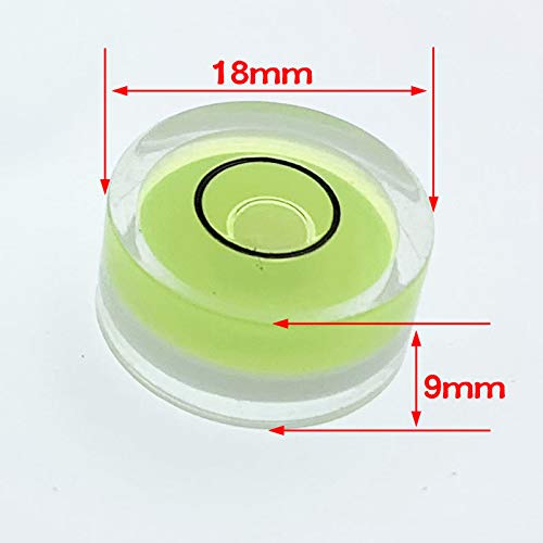 Circular Bubble Spirit Level BY GFNT for Tripod, Phonograph, Turntable Etc 6PCS (18x9mm green)