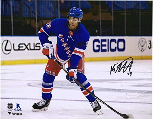 K'Andre Miller New York Rangers Autographed 8" x 10" NHL Debut Skating Photograph - Autographed NHL Photos