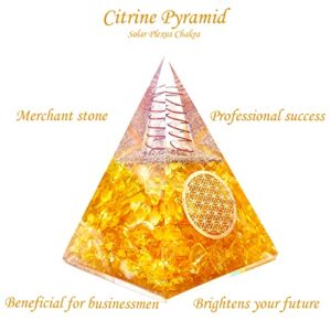 Orgone Pyramid of Success, Citrine Orgonite Pyramid is Healing Crystals for Wealth & Wisdom and Orgonite Pyramid help in Healing Meditation