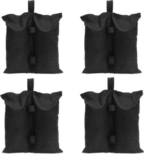 misscat weight bags sandbag for pop up canopy tent, patio umbrella, instant outdoor sun shelter canopy legs, heavy duty stability weighted feed bag-4 pcs/pack black