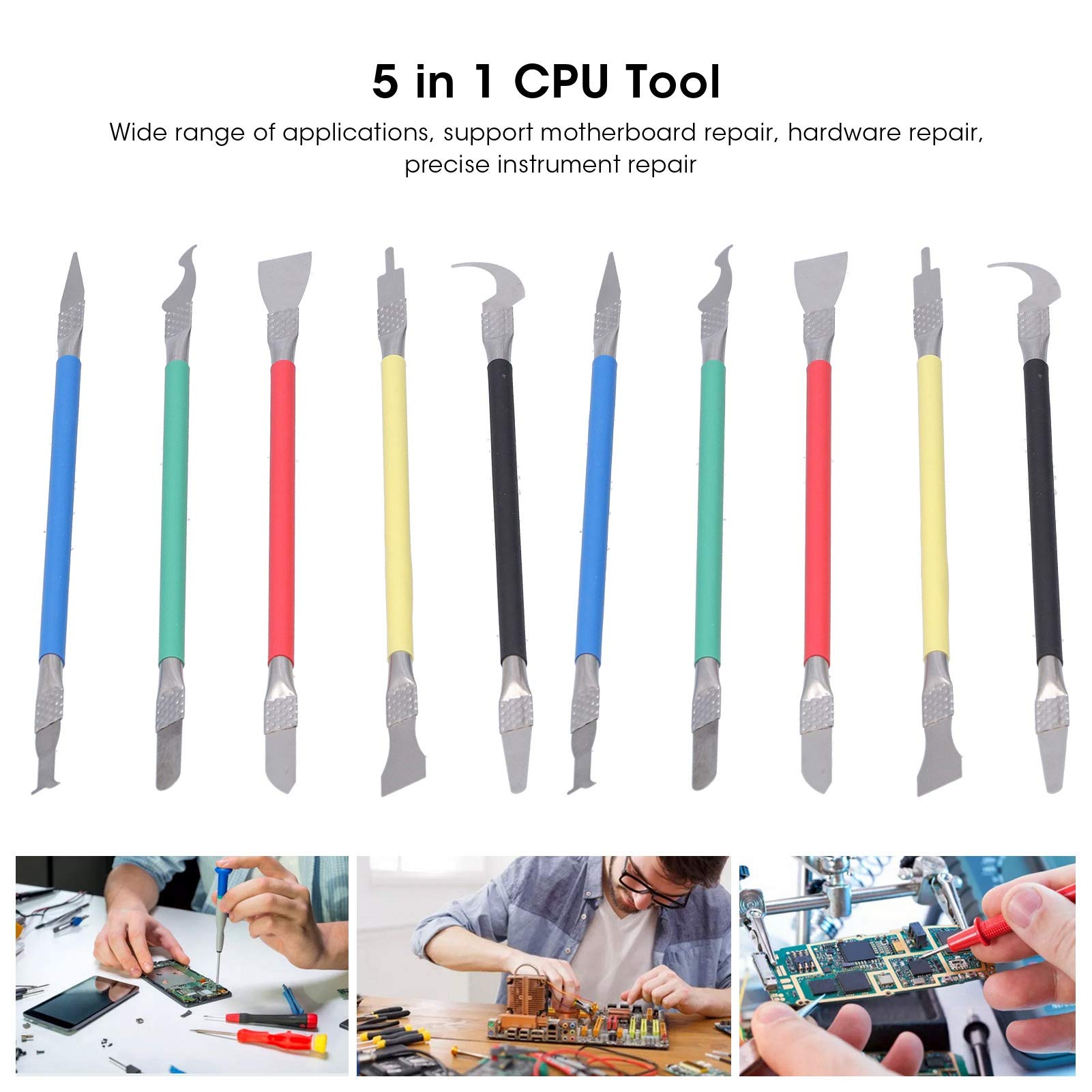 wendeekun 2Set CPU Glue Remover Knife, 5 in 1 IC Chip Repair Thin Blade CPU NAND Remover BGA Maintenance Knife Glue Remover for Cell Phone, LCD, Tablet and More (5 in 1)