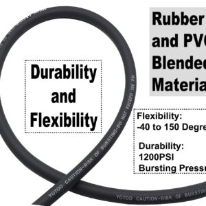 YOTOO Hybrid Air Hose 3/8-Inch by 100-Feet 300 PSI Heavy Duty, Lightweight, Kink Resistant, All-Weather Flexibility with 1/4-Inch Industrial Quick Coupler Fittings, Bend Restrictors, Gray