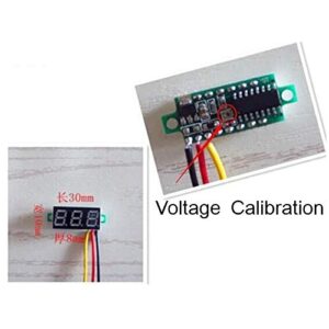 (5-Pack) JacobsParts Ultra-Small 0-100V DC 3-Wire Voltmeter LED Volt Meter Voltage Tester (Green)