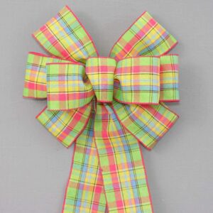 Montana Spring Plaid Wreath Bow with Size Options