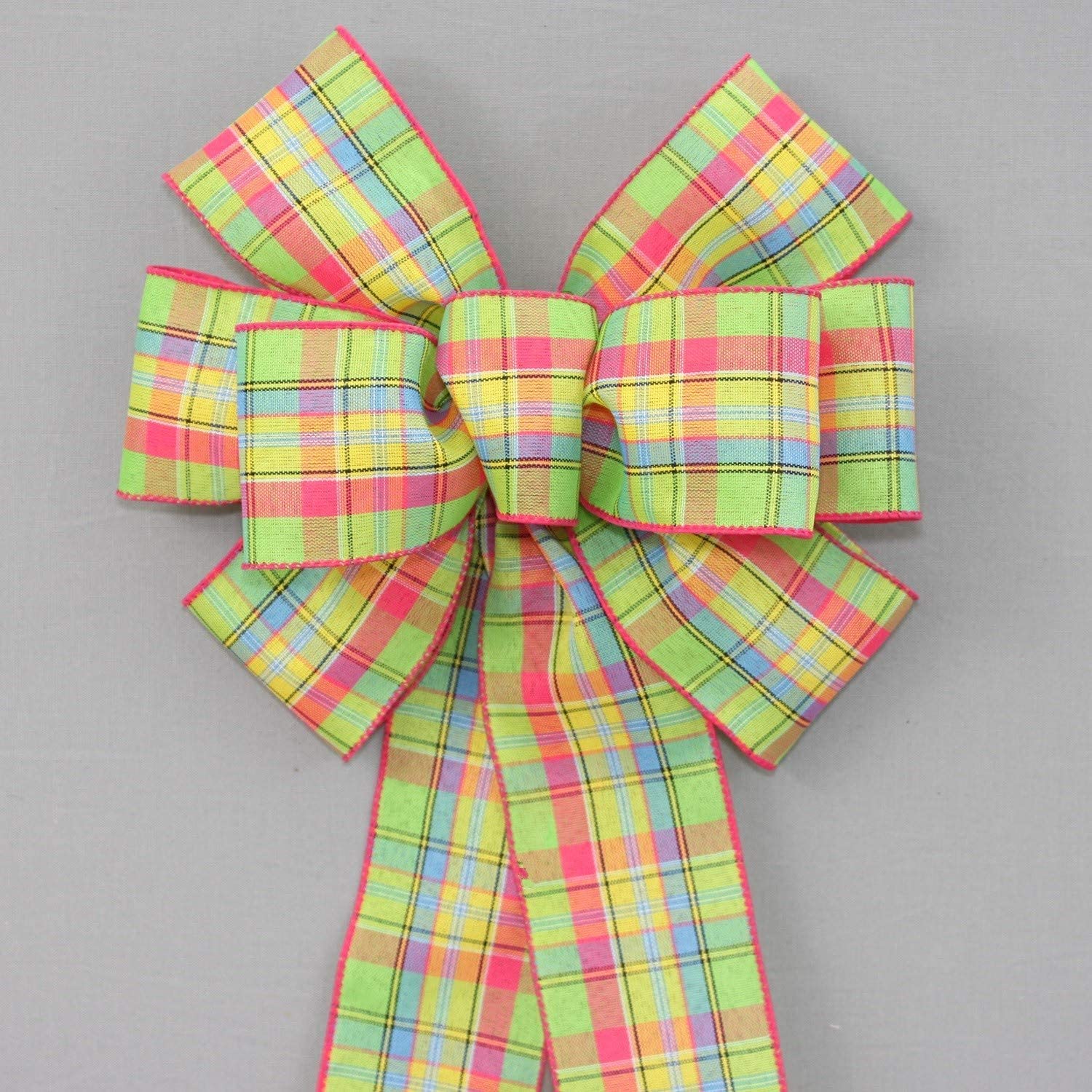 Montana Spring Plaid Wreath Bow with Size Options