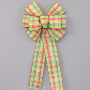 Montana Spring Plaid Wreath Bow with Size Options