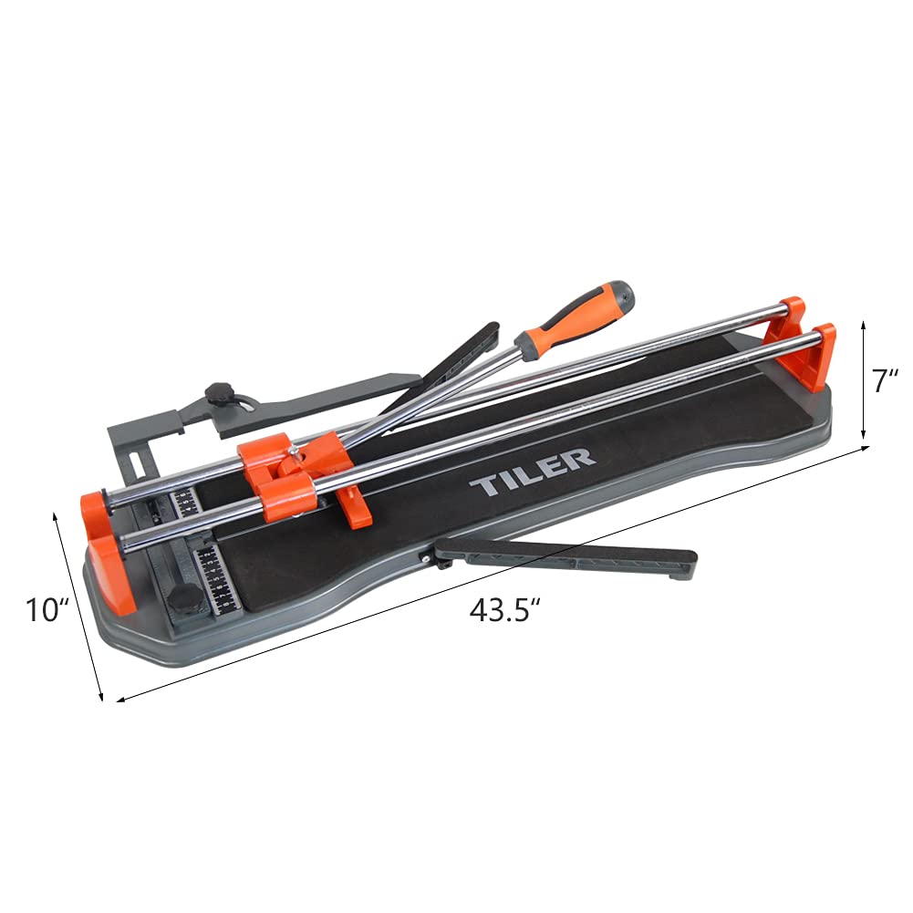 TILER 24 Inch Manual Tile Cutter, Professional Porcelain Tile Cutter W/Aluminum Cutting Wheel Removable Scale, Cutting up to 0.55", Anti Skid Rubber Surface, Come W/A Carry Bag