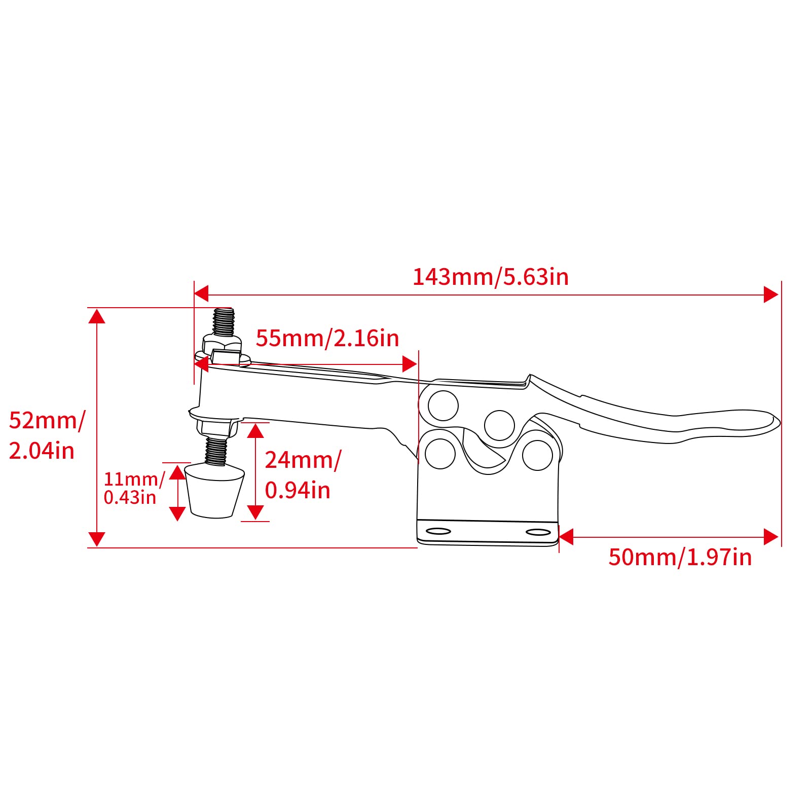 10 Pack Hold Down Toggle Clamps Woodworking,201B Clamps Hand Tool Toggle Clamp 220Lbs Holding Capacity,Antislip Quick Release Horizontal Toggle Clamp,Heavy Duty Toggle Clamp for Cam Over Clamp-SKYCY