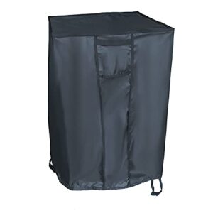 flymer gas fire pit cover square 21x21x35 inches high density waterproof patio fire table cover, durable fire pit column cover with windproof drawstring, black
