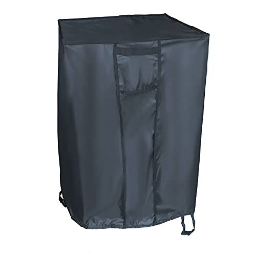 Flymer Gas Fire Pit Cover Square 21x21x35 Inches High Density Waterproof Patio Fire Table Cover, Durable Fire Pit Column Cover with Windproof Drawstring, Black