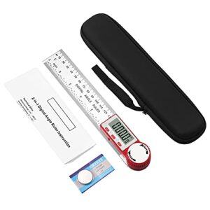 CAMWAY Digital Angle Ruler Protractor 8 Inch,Stainless Steel Digital Angle Finder, Reverse Display, Data Hold LCD Display Zero Locking Function Inside Outside Measuring Ruler