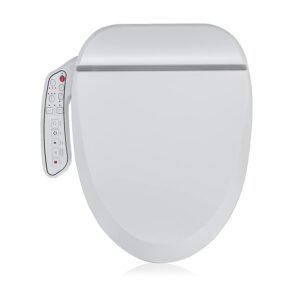 zmjh zma102 bidet toilet seat, elongated smart unlimited warm water, vortex wash, electronic heated, warm air dryer, rear and front wash, led light, need electricity, white, (elongated)