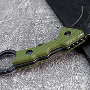 Ccanku C1695 Fixed Blade Knife, D2 Steel G10 Handle Outdoor Survival EDC Knife for Outdoor Survival,Fixed Blade Claw Knife with K Sheath (Army green)