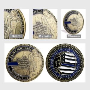 Policeman Prayer Challenge Coin Saint Michael Protect US