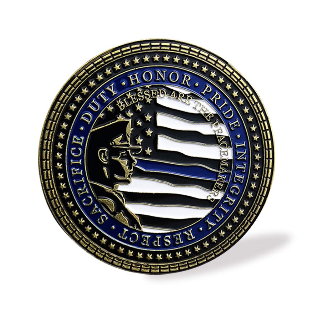 Policeman Prayer Challenge Coin Saint Michael Protect US