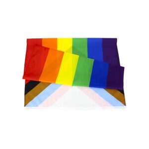 Flaglink Progress Pride Flag 3x5 Fts - LGBT Community Support Gay Pride Rainbow Banner